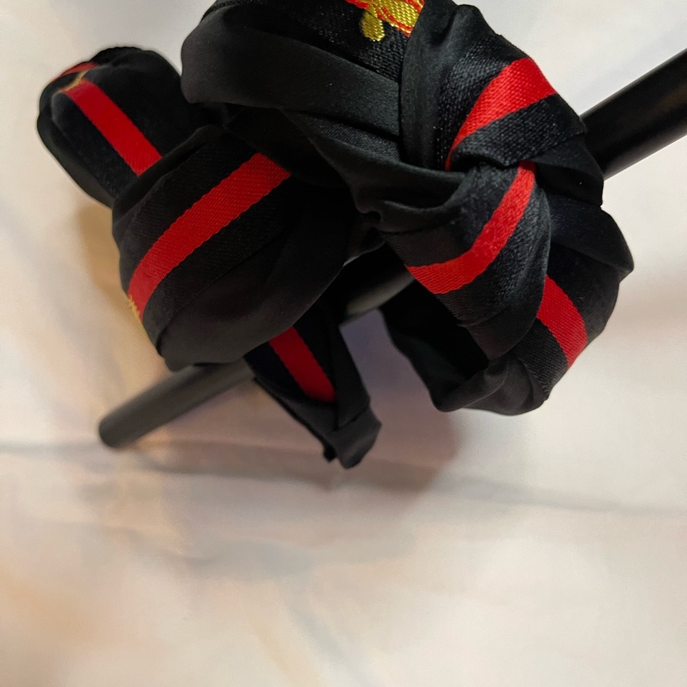 Black Bee Headband- Red/Black Stripes - Picture 4 of 5